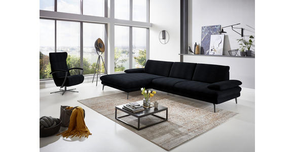 ECKSOFA in Chenille Schwarz 180/310 cm - Schwarz, Design, Textil/Metall (180/310cm) - Dieter Knoll