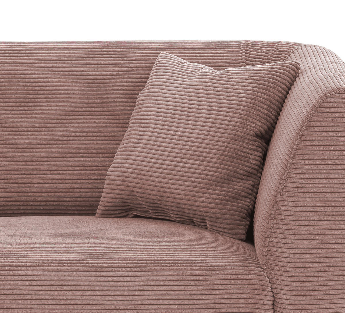 2-SITZER-SOFA in Cord Rosa  - Schwarz/Rosa, Modern, Holz/Textil (172/83/88cm) - MID.YOU