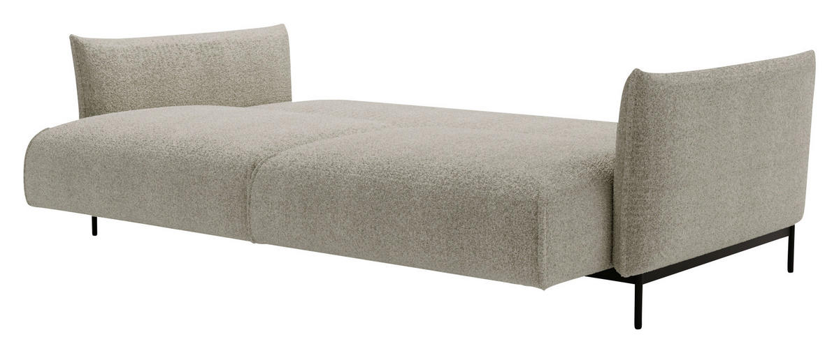 SOFA in Chenille Creme  - Creme/Schwarz, Design, Textil/Metall (223/96/95cm) - Livetastic