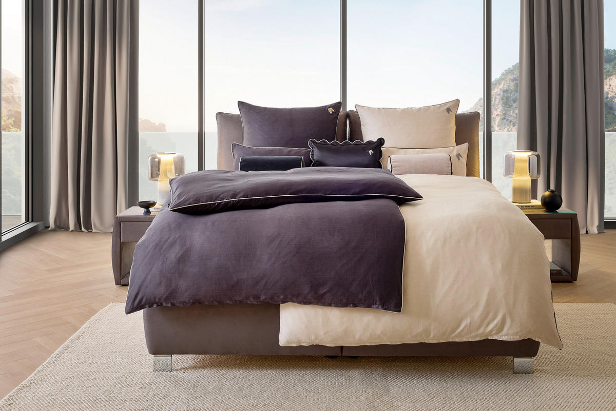 WENDEBETTWÄSCHE Marcel.Remus.Design - Palma anthrazit Satin 155/220 cm  - Anthrazit, Design, Textil (155/220cm) - Marcel Remus