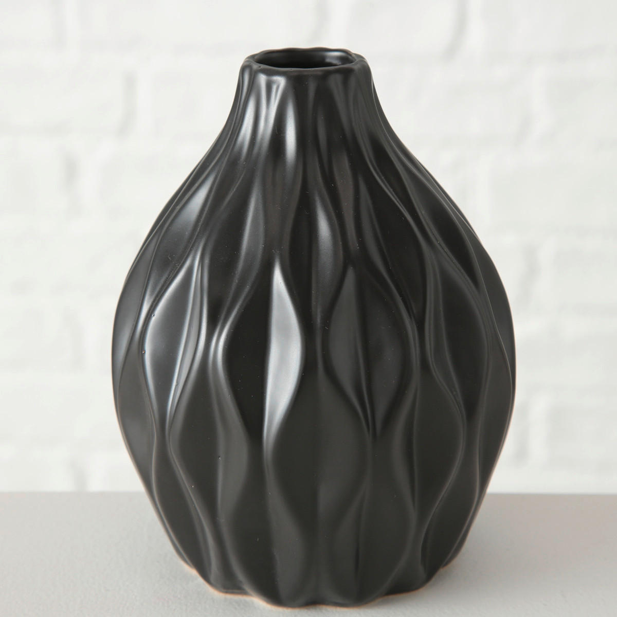 VASE  - Schwarz, Design, Keramik (12/15cm) - Ambia Home