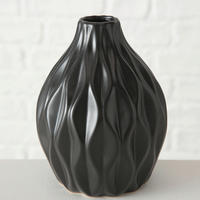 VASE  - Schwarz, Design, Keramik (12/15cm) - Ambia Home