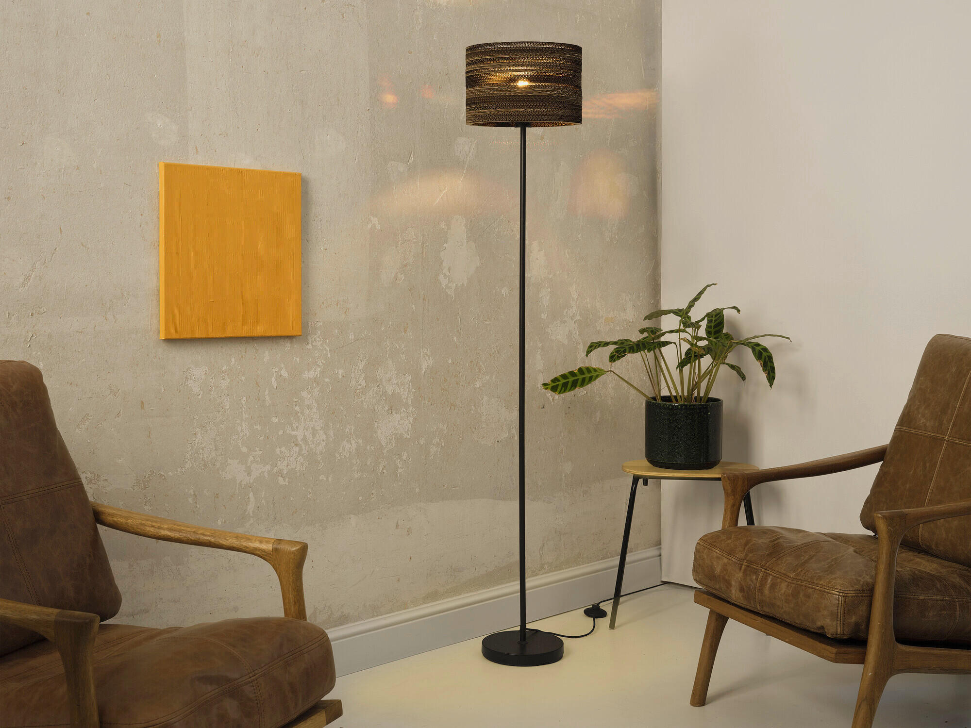 STEHLEUCHTE 30/160 cm - Braun, Natur, Karton/Metall (30/160cm) - Osram