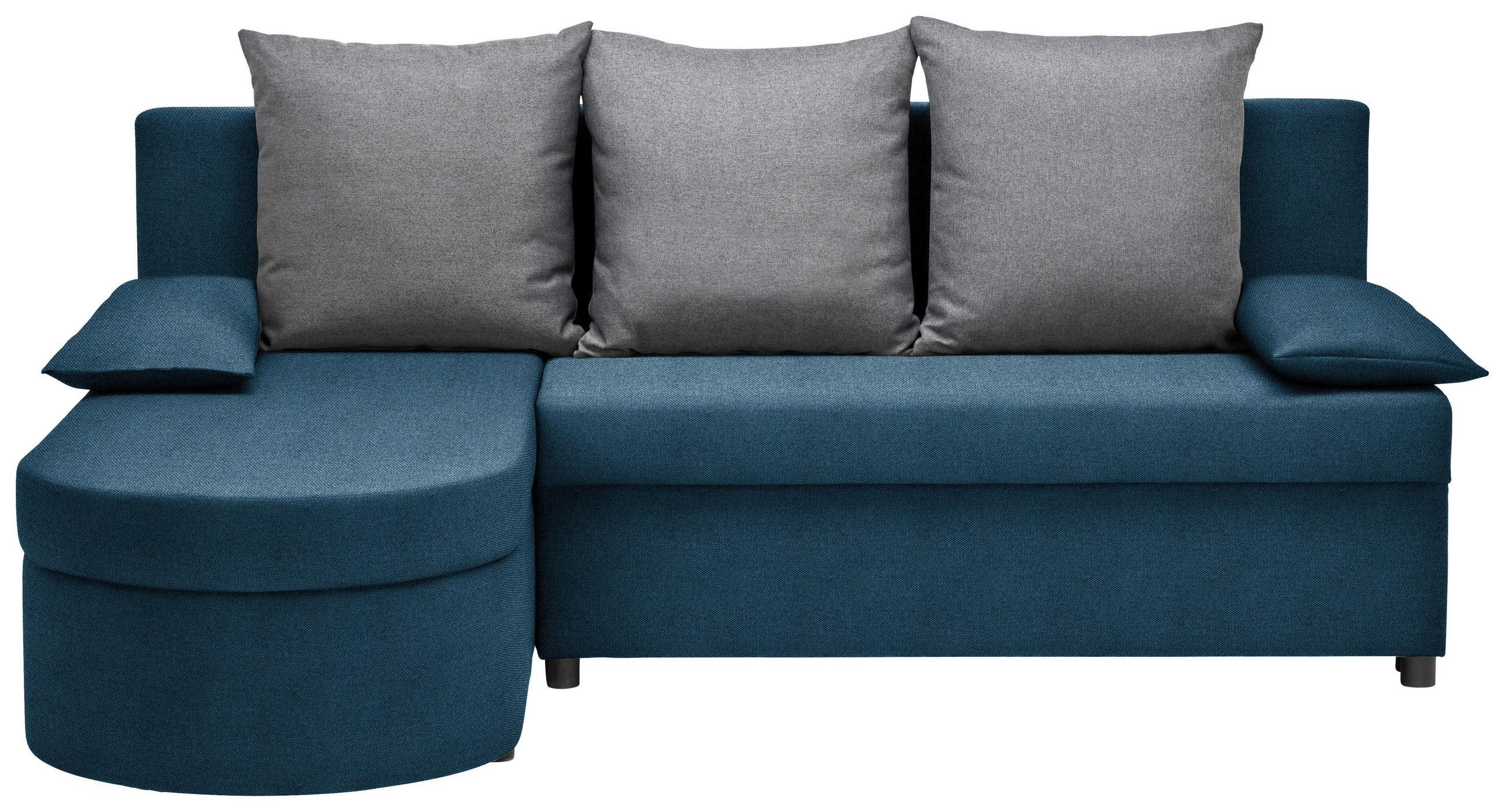 ECKSOFA in Webstoff Dunkelblau, Dunkelgrau  - Dunkelgrau/Anthrazit, Trend, Textil (159/196cm) - Ti'me