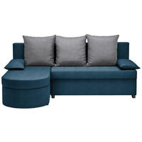 ECKSOFA in Webstoff Dunkelblau, Dunkelgrau  159/196 cm  - Dunkelgrau/Anthrazit, Trend, Textil (159/196cm) - Ti'me