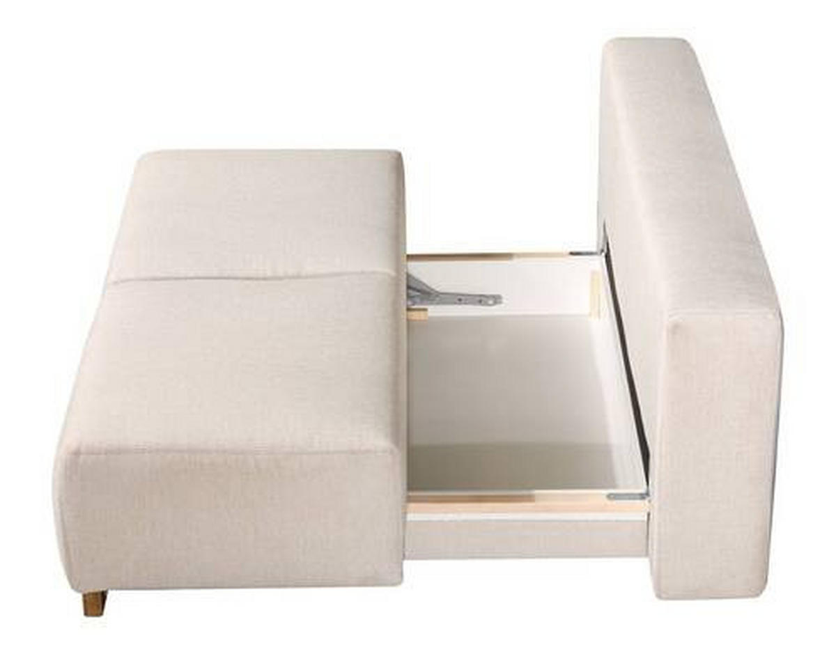 BOXSPRING SOFA bela  - bela/prirodna boja, Dizajnerski, tekstil/drvo (205/93/108cm) - Novel