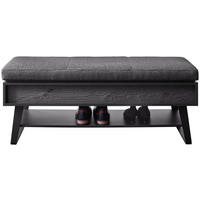 GARDEROBENBANK 118/48,5/41 cm  - Anthrazit, Design, Holz/Textil (118/48,5/41cm) - Johann Jakob
