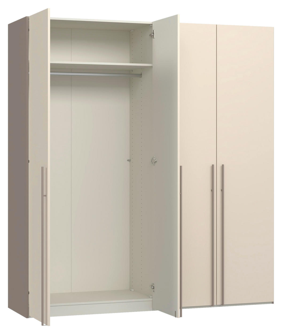 DREHTÜRENSCHRANK 203/220/59 cm,  in Kaschmir, Hellbraun, 4-türig  - Hellbraun/Kaschmir, Design, Holzwerkstoff/Metall (203/220/59cm) - Jutzler