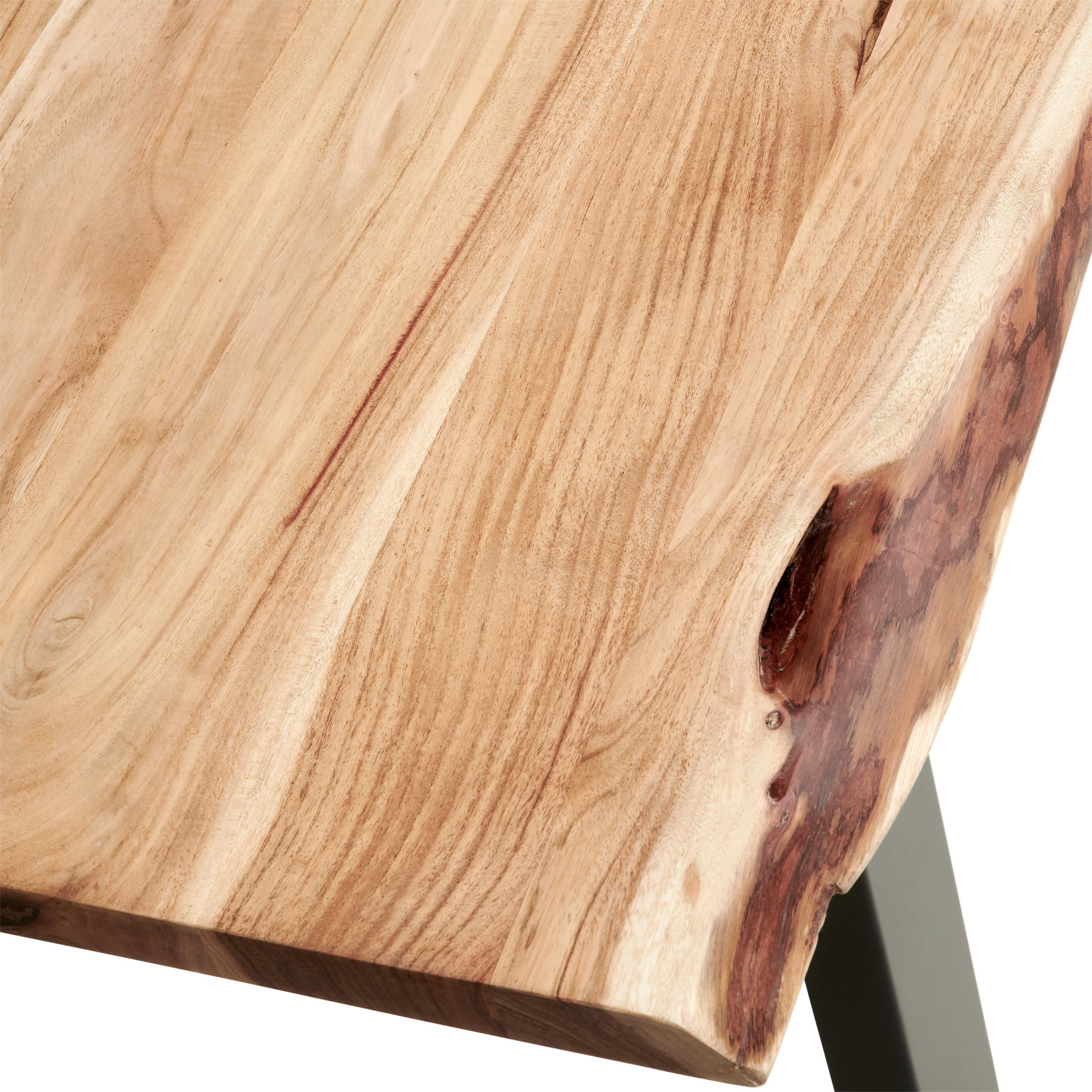 ESSTISCH in Holz, Metall   - Schwarz/Akaziefarben, Natur, Holz/Metall (160/76/90cm) - Livetastic