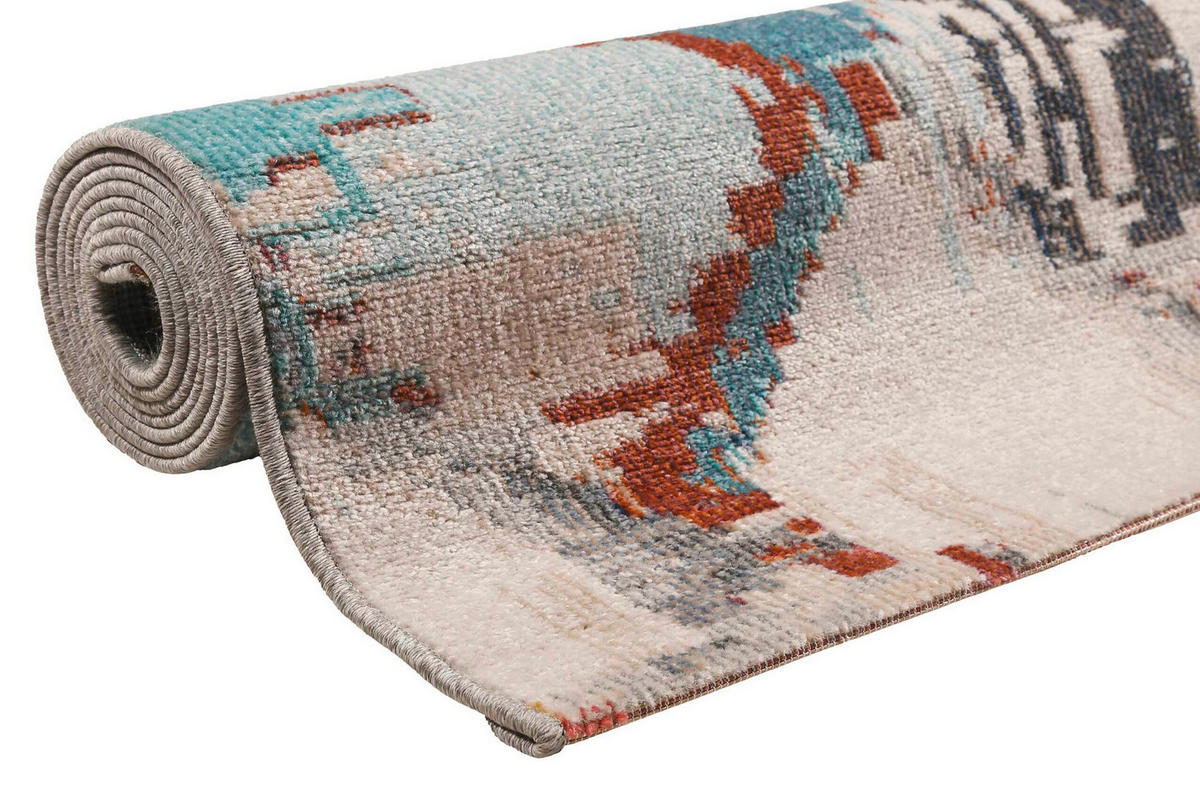 OUTDOORTEPPICH 160/225 cm Stash Creme, Grau, Türkis  - Türkis/Creme, Design, Textil (160/225cm) - Esprit
