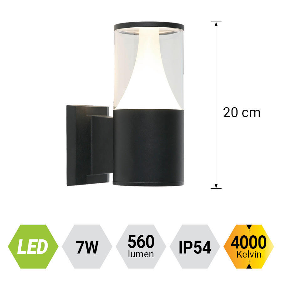 APLICĂ TIP TORțĂ - negru/transparent, Basics, plastic/metal (17.5/21.5/10.5cm)
