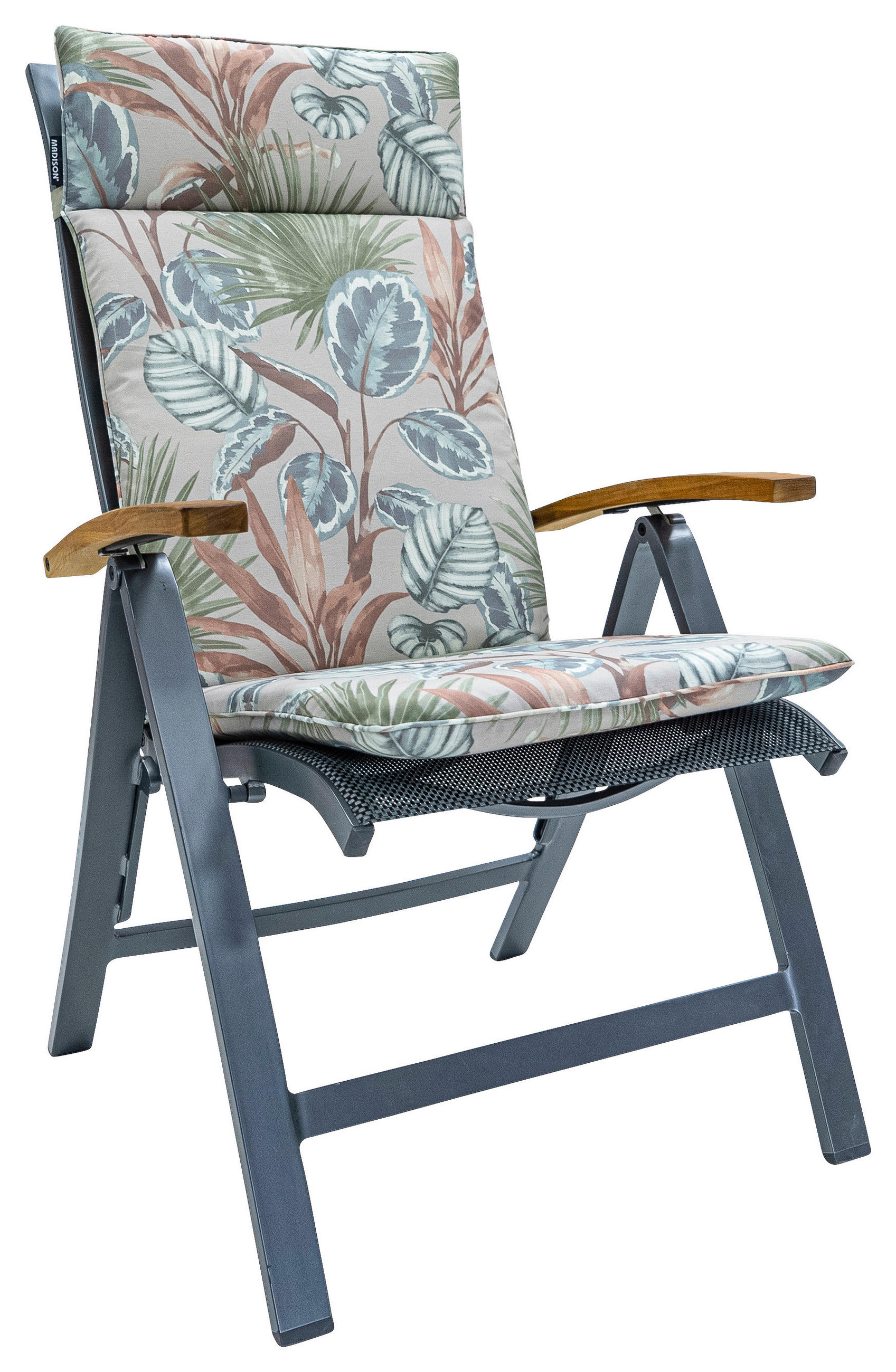 SESSELAUFLAGE Floral  - Blau/Braun, Basics, Textil (50/5/120cm)