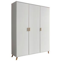 SKRIŇA S OTOČNÝMI DVERAMI, biela, 137/203/53 cm - biela, Modern, drevo/kompozitné drevo (137/203/53cm)