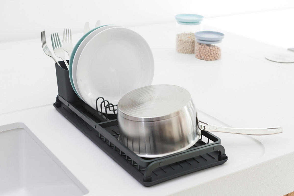 GESCHIRRABTROPFTASSE  - Dunkelgrau, Design, Kunststoff/Metall (20/12,6/46,3cm) - Brabantia