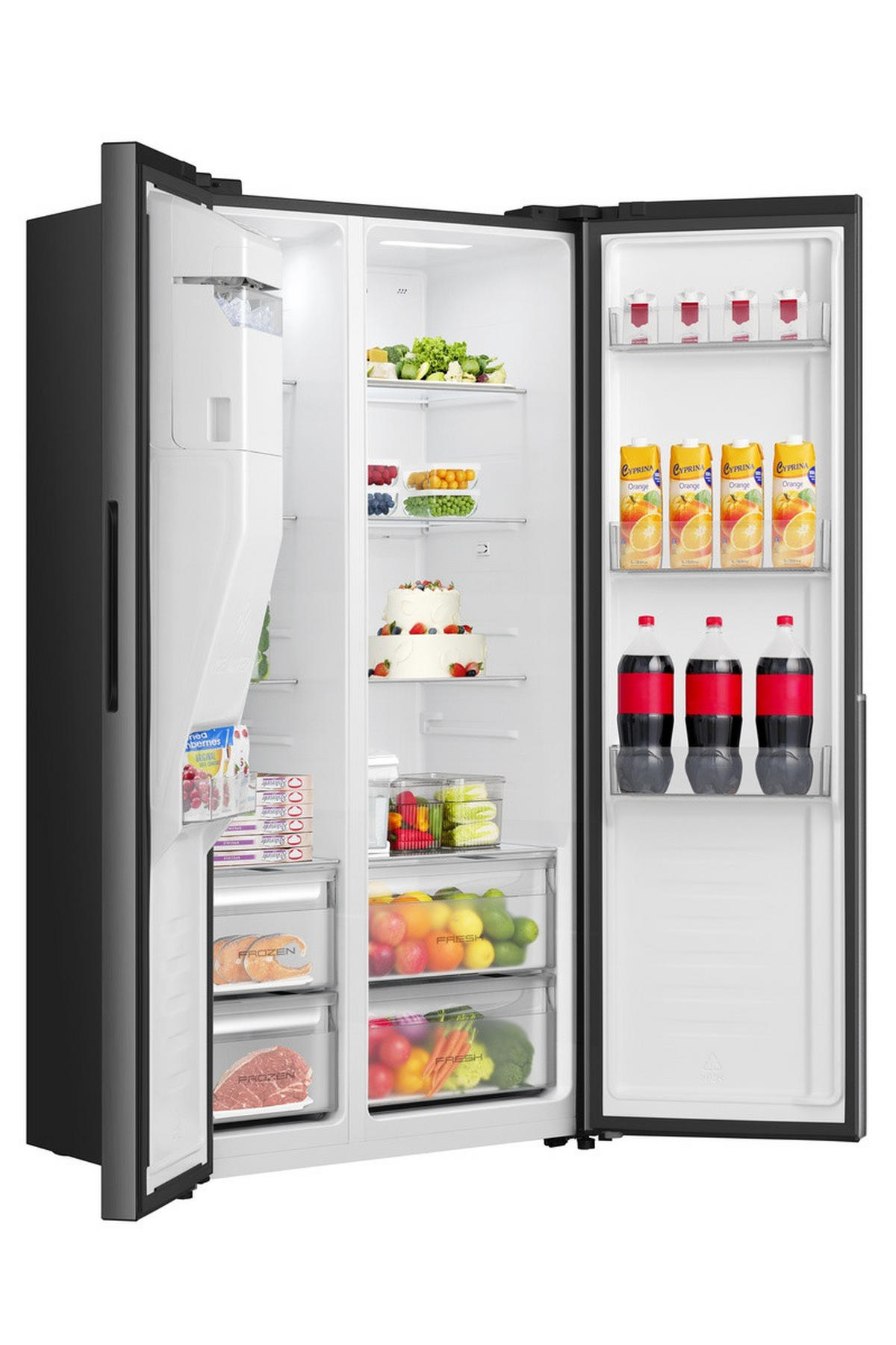 SIDE-BY-SIDE 91,1/178,6/61,5 cm NRS917E61BX  - Schwarz, Metall (91,1/178,6/61,5cm) - Gorenje