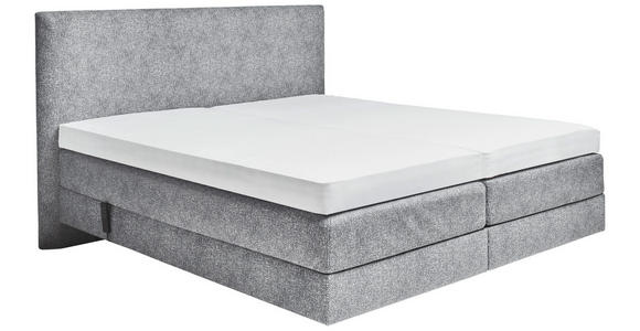BOXSPRINGBETT 180/200 cm,  in Grau, Topper, motorische Verstellbarkeit, Fernbedienung, Matratzen, unterschiedliche Matratzenhärtegrade je Bettseite, H2 + H3 = mittel + fest  - Grau, KONVENTIONELL, Holz/Textil (180/200cm) - Dieter Knoll