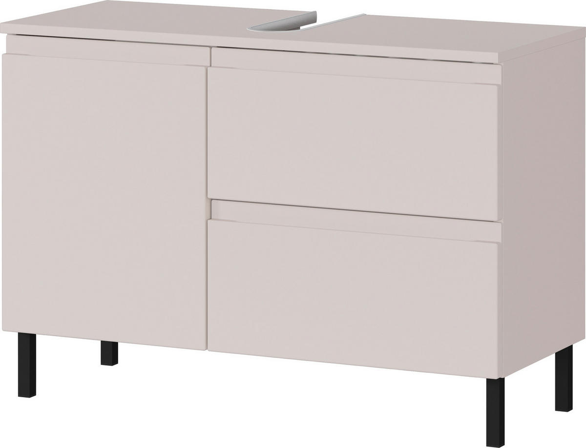 WASCHBECKENUNTERSCHRANK 80/56/34 cm  - Kaschmir/Schwarz, MODERN, Holzwerkstoff/Metall (80/56/34cm) - Germania