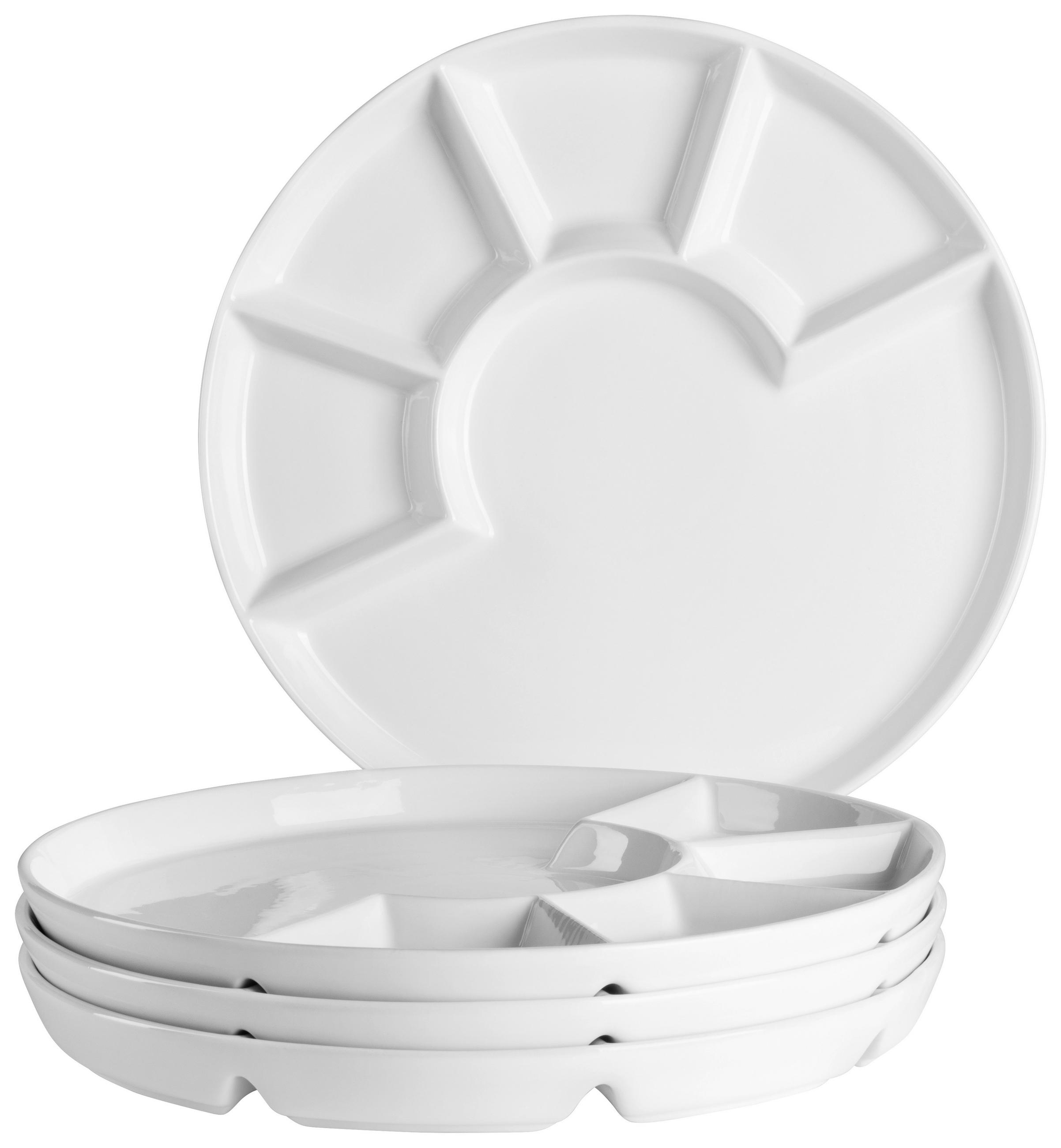 TELLERSET 4-teilig  - Weiß, Trend, Keramik (24cm) - Mäser
