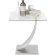 BEISTELLTISCH quadratisch Silberfarben  - Silberfarben, Design, Glas/Metall (45,5/45,5/50cm) - Xora