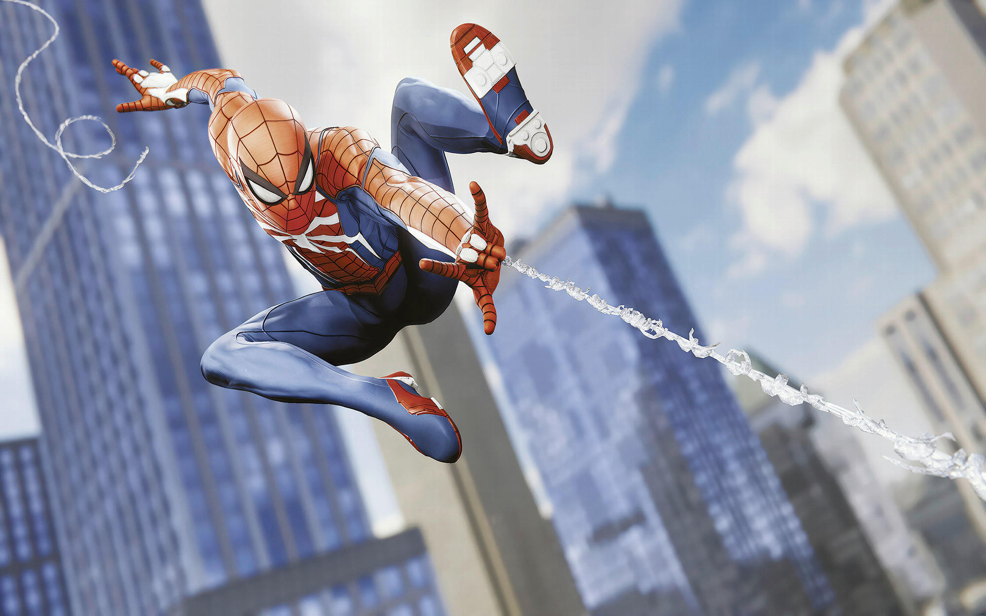 FOTOTAPETE SPIDER-MAN ATTACK!  - Blau, Design, Textil (400/250cm) - Marvel