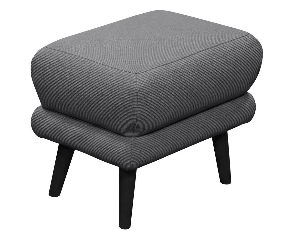 HOCKER MINA Cord Anthrazit  - Anthrazit/Schwarz, MODERN, Holz/Textil (63/43/42cm) - MID.YOU