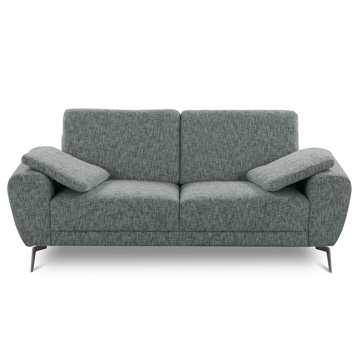 2-SITZER-SOFA Webstoff Anthrazit  - Anthrazit/Schwarz, Design, Textil/Metall (157/85/92cm) - Livetastic