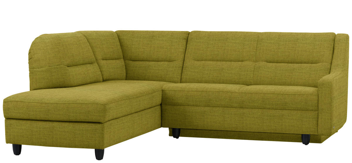 ECKSOFA  in Chenille Grün  208/226 cm  - Schwarz/Grün, KONVENTIONELL, Textil (208/226cm) - Sedda