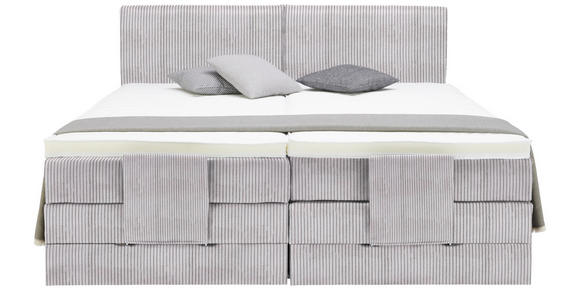 BOXSPRINGBETT 160/200 cm  in Grau  - Schwarz/Grau, Design, Kunststoff/Textil (160/200cm) - Hom`in