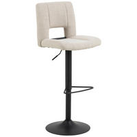 Scaun De Bar din metal, textil, bej - bej/negru, Design, metal/textil (41,5/115/52cm) - MID.YOU