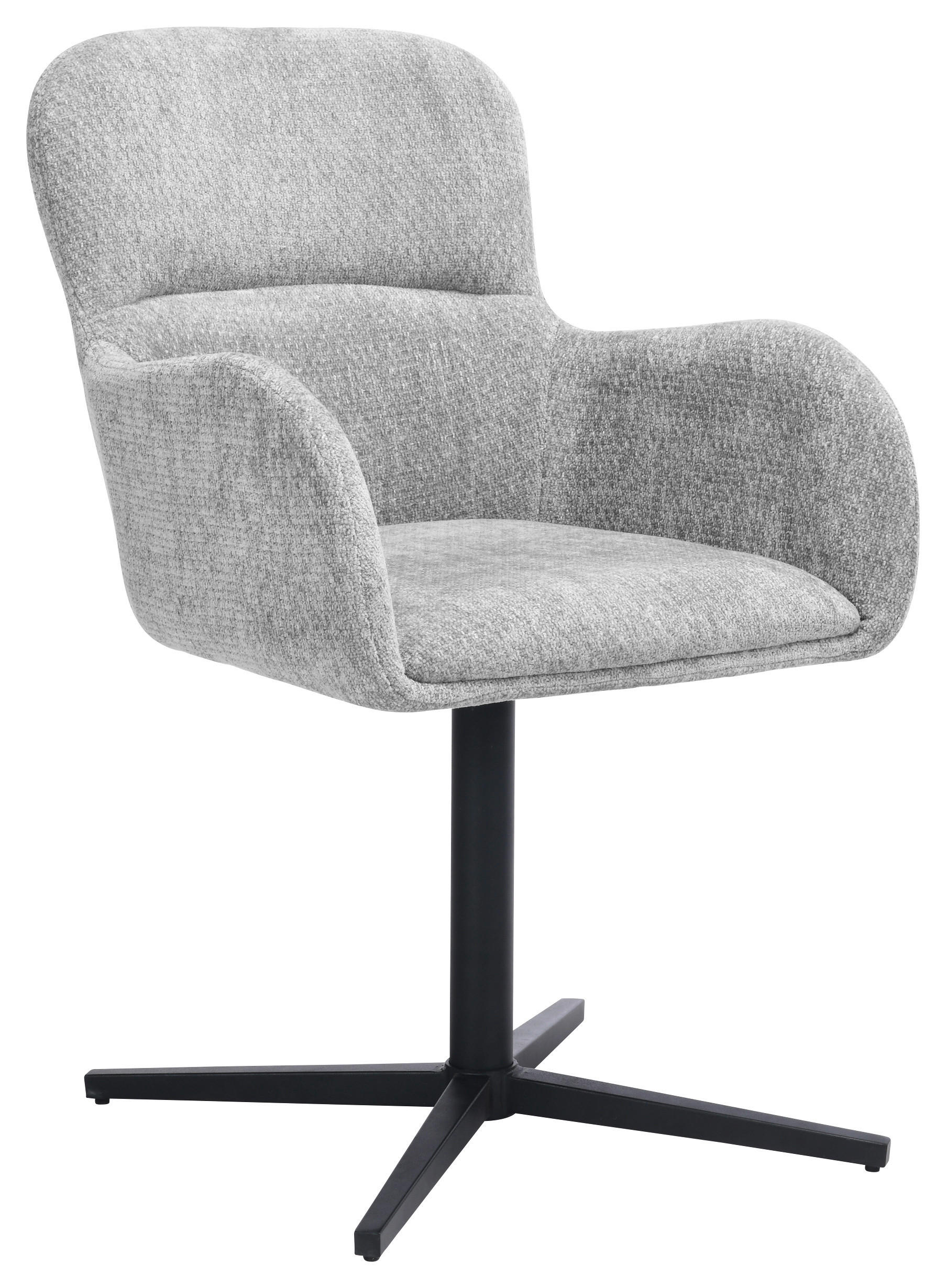ARMLEHNSTUHL  in Eisen Chenille  - Schwarz/Grau, MODERN, Holz/Textil (57/85/63cm) - Livetastic