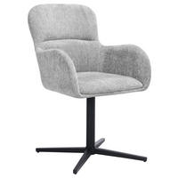 ARMLEHNSTUHL  in Eisen Chenille  - Schwarz/Grau, MODERN, Holz/Textil (57/85/63cm) - Livetastic