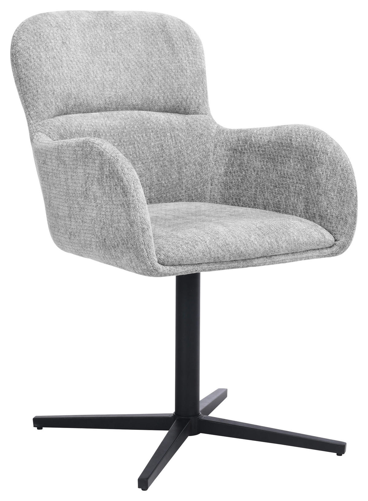 ARMLEHNSTUHL  in Eisen Chenille  - Schwarz/Grau, MODERN, Holz/Textil (57/85/63cm) - Livetastic