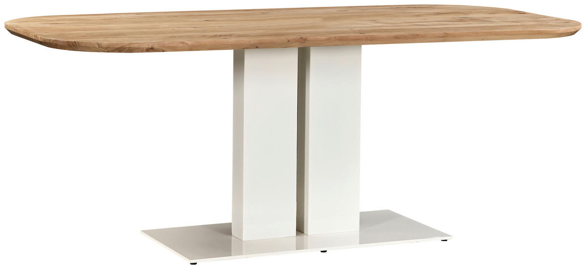 ESSTISCH Weiß, Akaziefarben rechteckig   - Weiß/Akaziefarben, MODERN, Holz/Metall (200/95/76cm) - Lomoco