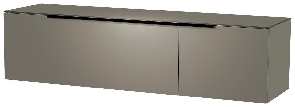 LOWBOARD  in 160/41/45 cm  - Schwarz/Grau, Design, Glas/Holzwerkstoff (160/41/45cm) - Moderano
