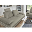 3-SITZER-SOFA in Velours Platinfarben  - Platinfarben/Beige, Design, Textil/Metall (222/89/104cm) - Dieter Knoll