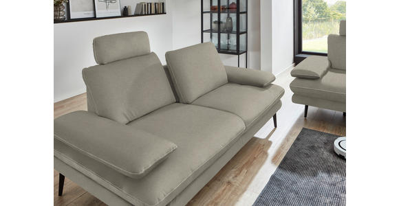 3-SITZER-SOFA in Velours Platinfarben - Platinfarben/Beige, Design, Textil/Metall (222/89/104cm) - Dieter Knoll