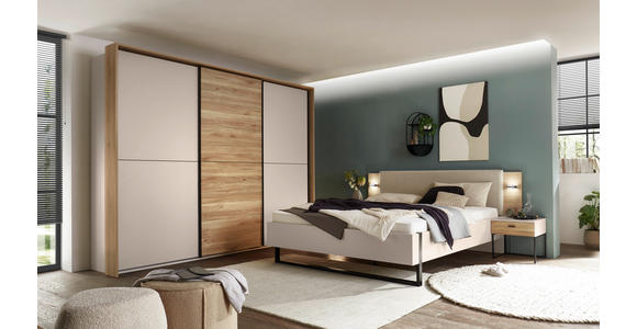 BETT 180/200 cm  in Kaschmir  - Kaschmir/Schwarz, KONVENTIONELL, Holzwerkstoff/Textil (180/200cm) - Xora