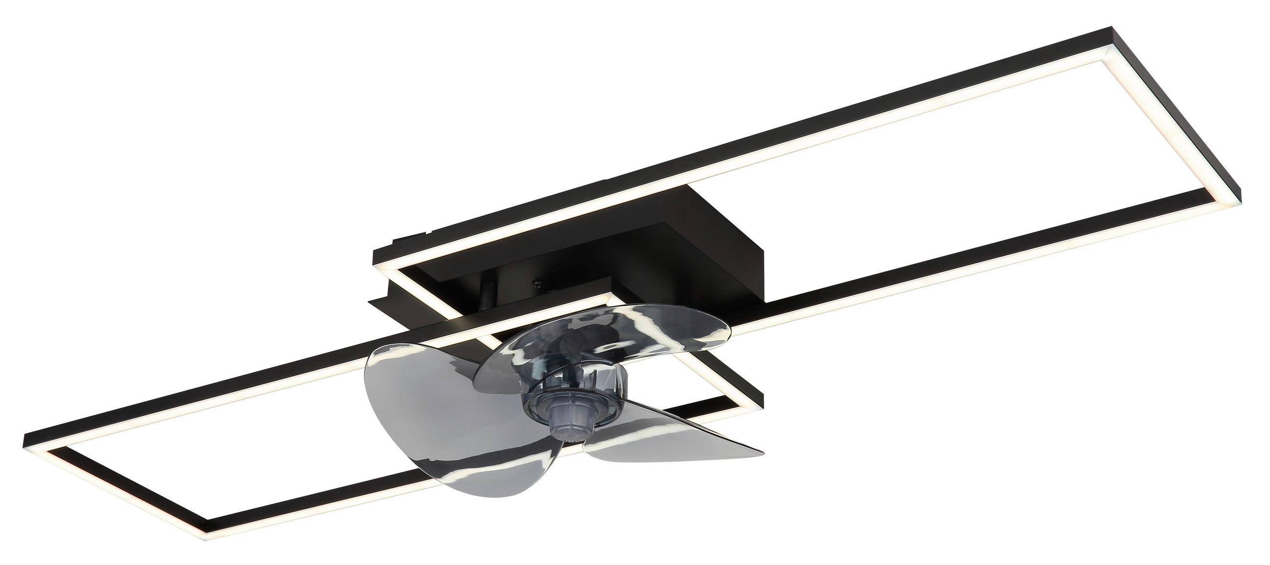 STROPNÍ VENTILÁTOR, 90/30/15 cm - šedá/černá, Design, kov/plast (90/30/15cm) - Globo