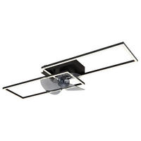 STROPNÍ VENTILÁTOR, 90/30/15 cm - šedá/černá, Design, kov/plast (90/30/15cm) - Globo