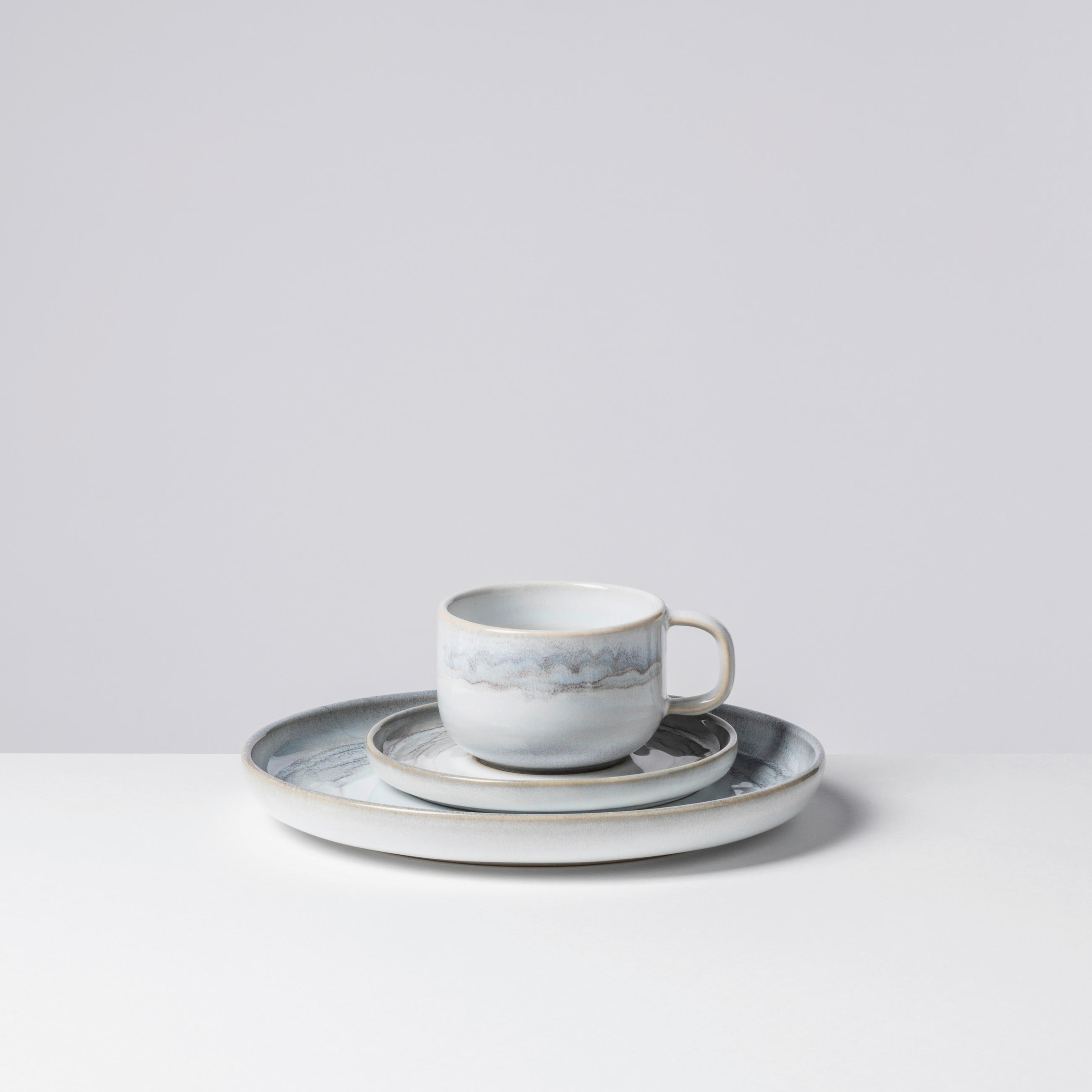 KAFFEESERVICE TIEFER SEE 12-teilig  - Hellgrau/Weiß, Basics, Keramik - Gipfelstück
