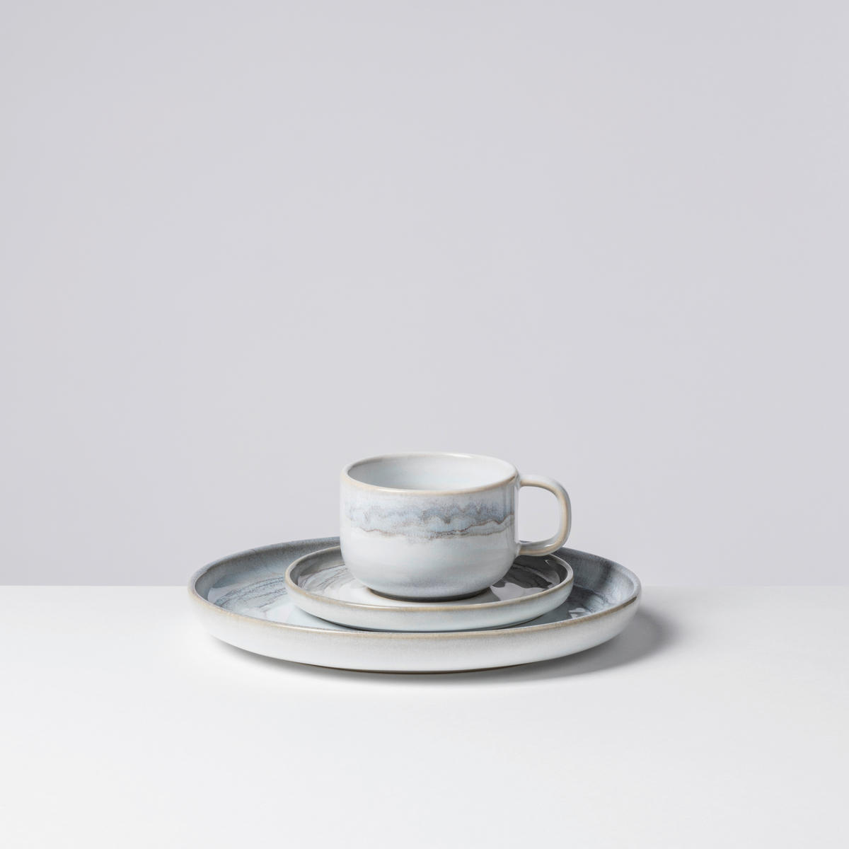 KAFFEESERVICE TIEFER SEE 12-teilig  - Hellgrau/Weiß, Basics, Keramik - Gipfelstück