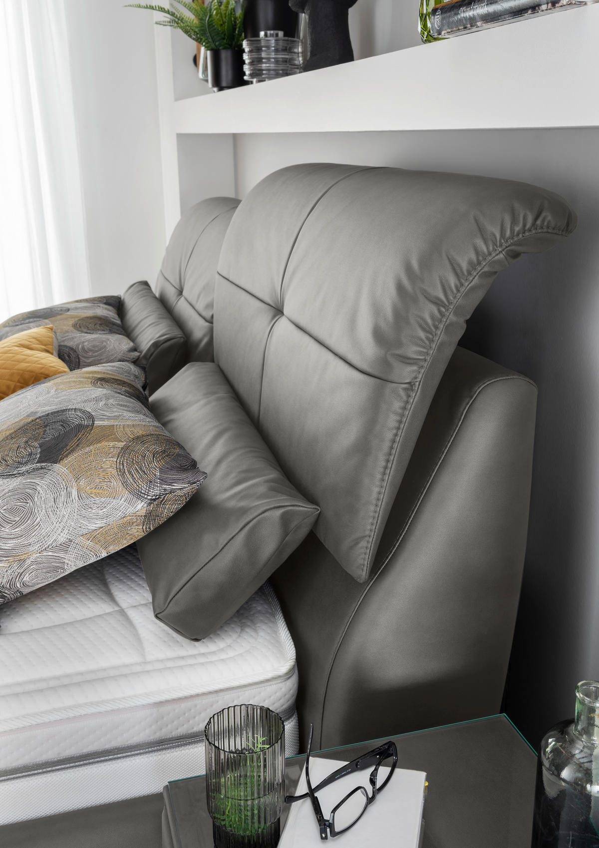 POLSTERBETT 180/200 cm  in Grau  - Weiss/Grau, Konventionell, Holz/Holzwerkstoff (180/200cm) - Beldomo - Sleep