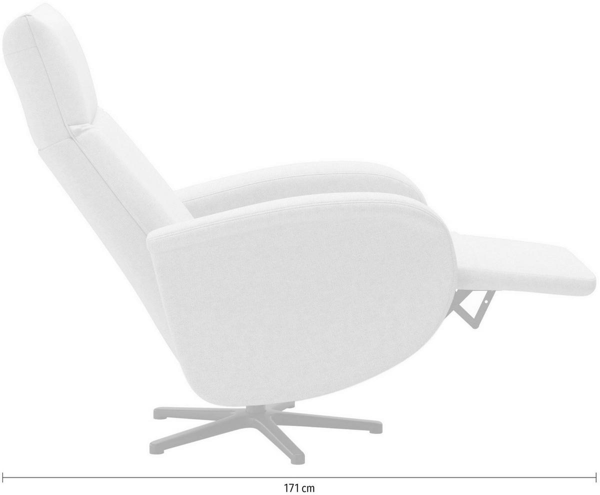 RELAXSESSEL GLENDALE E Flachgewebe Kopfteilverstellung, Rücken echt    - Schwarz/Grau, KONVENTIONELL, Textil/Metall (75/112/82cm) - Sit & More