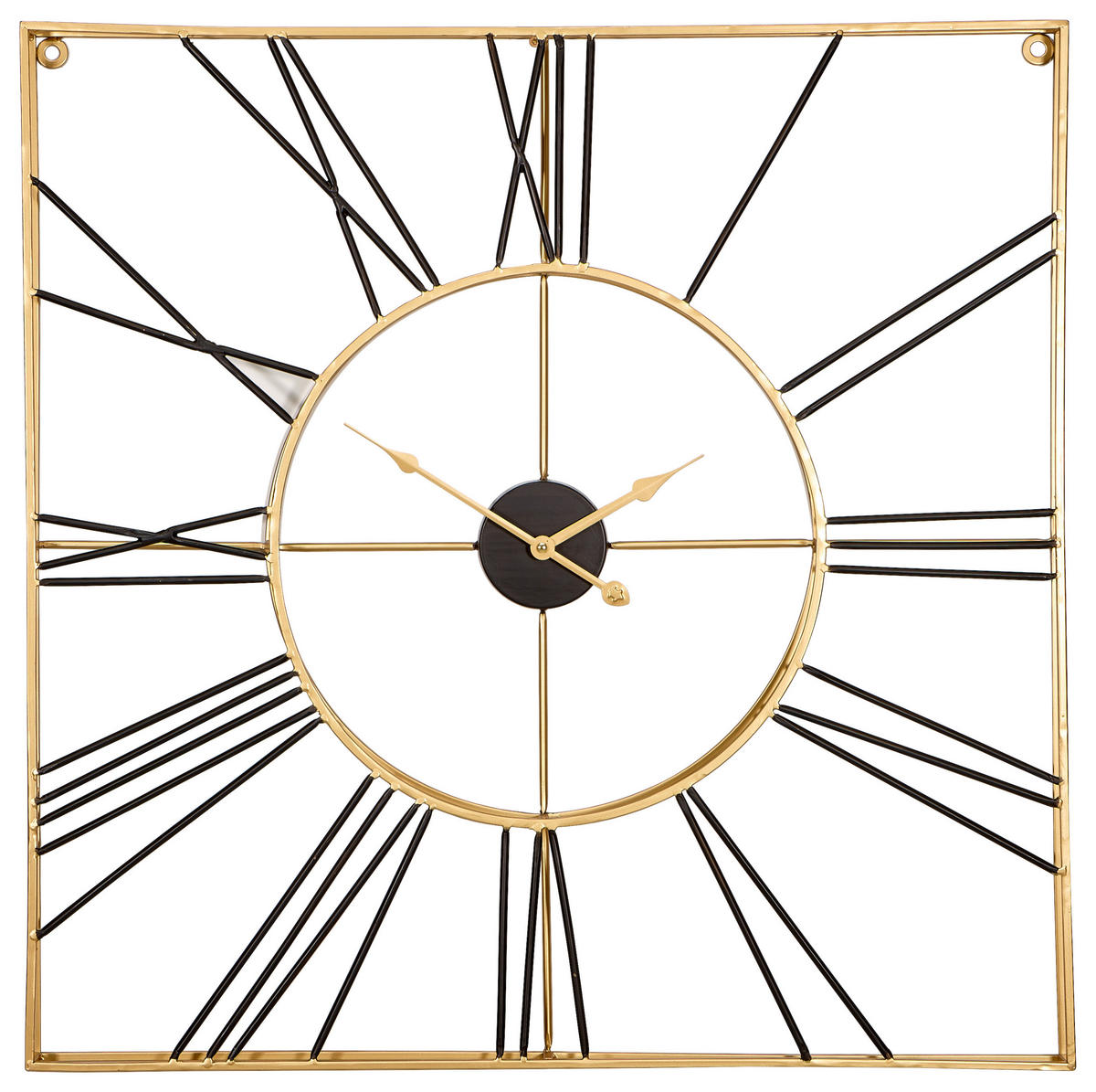 ZIDNI SAT        71/71 cm  - zlatne boje/crna, Basics, metal (71/71cm) - Ambia Home