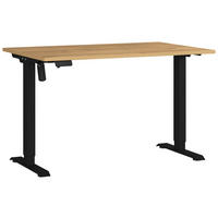 SCHREIBTISCH 120/80/71-119 cm  in Eichefarben, Schwarz  - Eichefarben/Schwarz, MODERN, Holzwerkstoff/Metall (120/80/71-119cm) - Germania