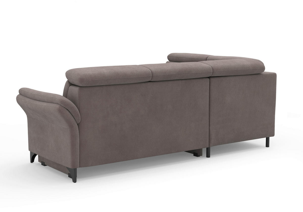 ECKSOFA Flachgewebe Taupe  - Taupe/Schwarz, Konventionell, Textil/Metall (193/247cm) - Sit & More