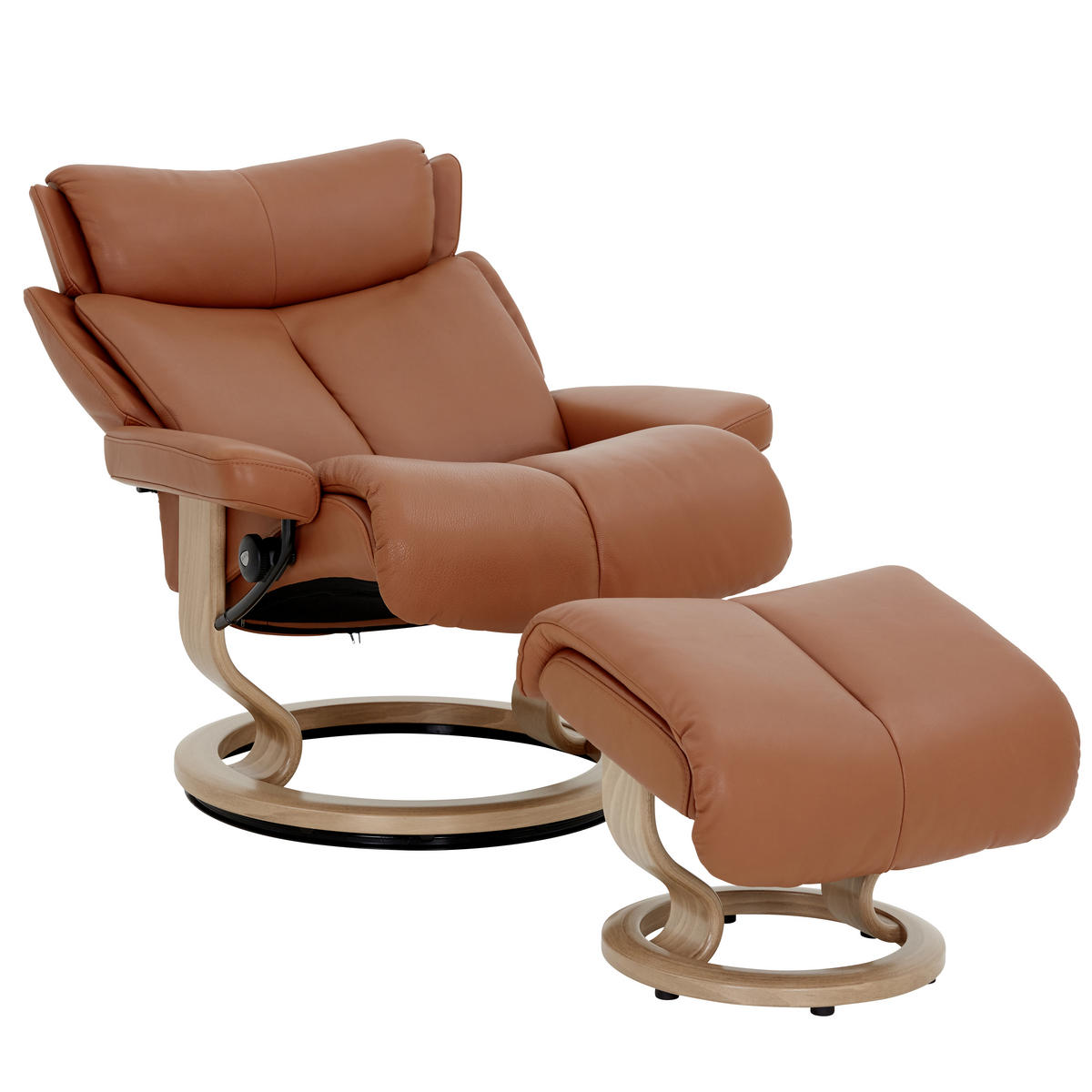 RELAXSESSELSET in Holz, Leder Braun  - Eichefarben/Braun, Natur, Leder/Holz (90/101-111/82cm) - Stressless