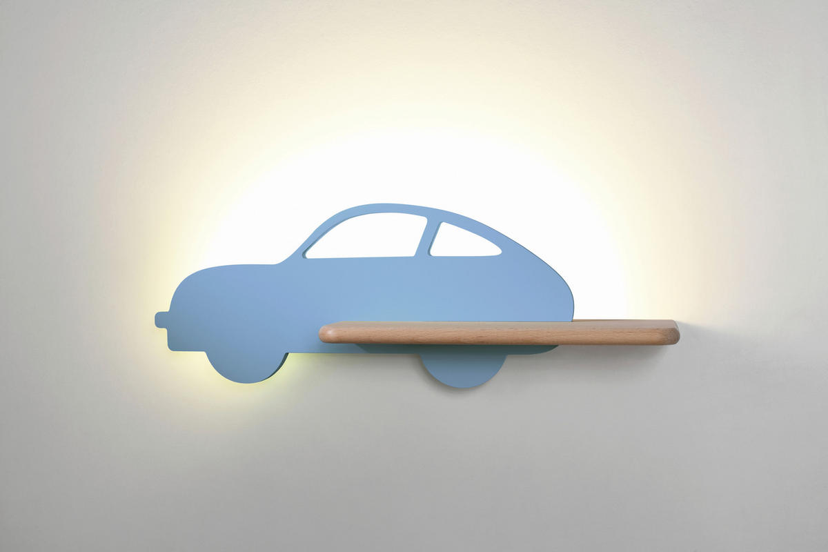 KINDERWANDLEUCHTE Car 43/12/15 cm   - Hellblau, Basics, Holz/Holzwerkstoff (43/12/15cm)