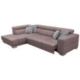 ECKSOFA in Chenille Altrosa  - Chromfarben/Altrosa, Design, Textil (207/301cm) - Xora