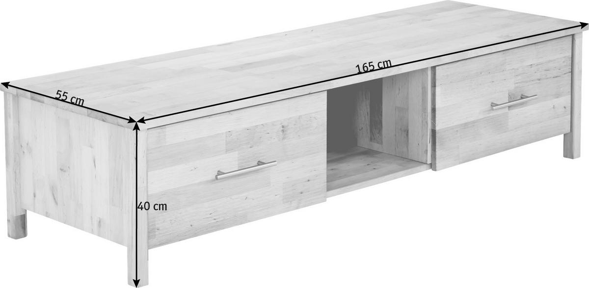 TV-ELEMENT  in 165/40/55 cm  - Chromfarben/Erlefarben, Natur, Holz/Metall (165/40/55cm) - Linea Natura
